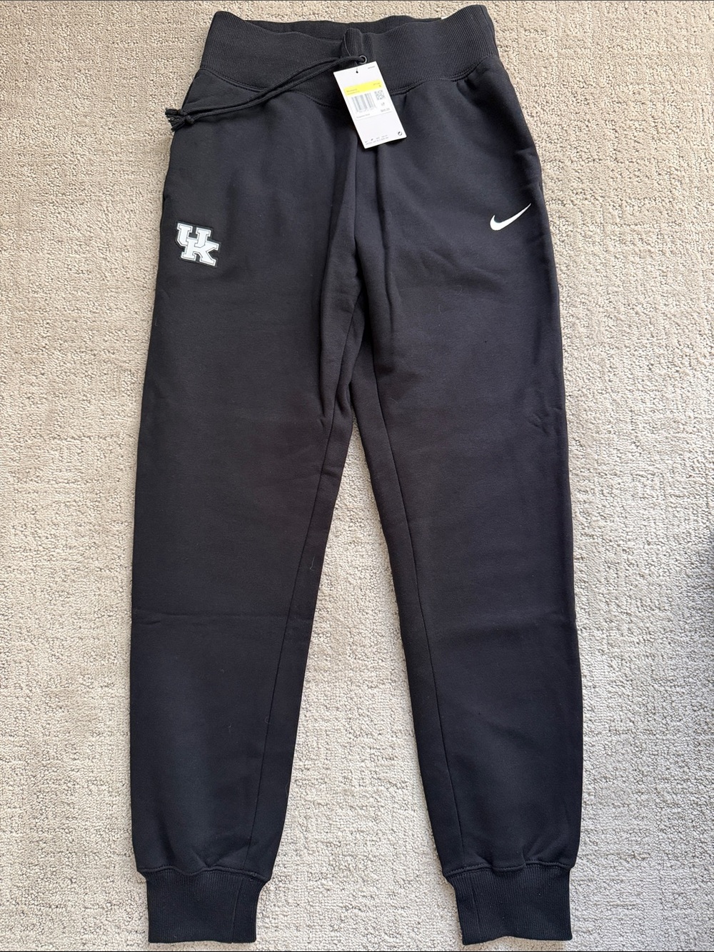 NWT Women's Nike Black Joggers with White Swoosh & UK Logo | Size Small